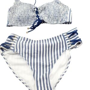 ***Time True Women's Two Piece Striped Bakini